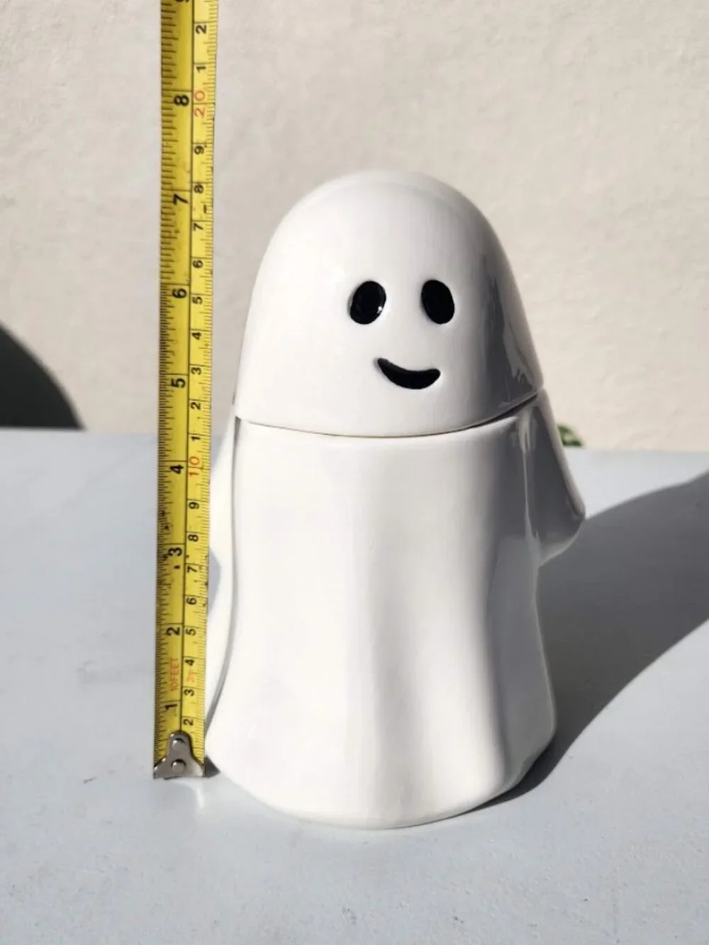 NEW Ceramic Ghost Cookie Jar Treat Food Storage Candy Kitchen Decor White Party